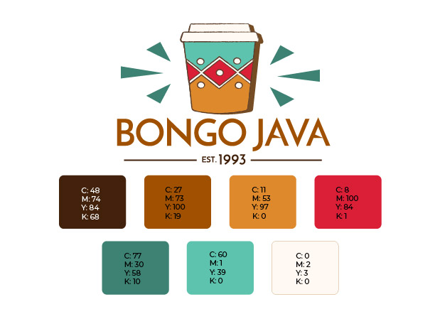Bongo Java Rebrand Logo and Color Palette
