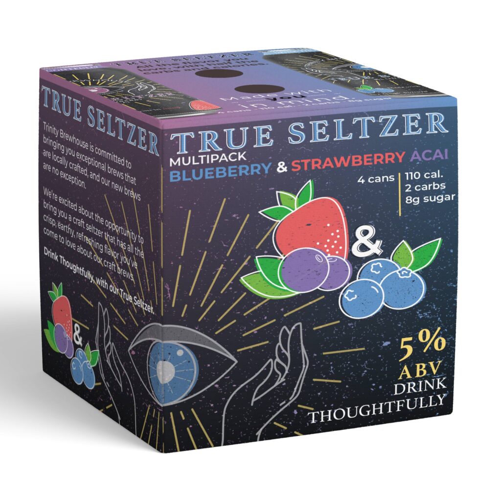 True Seltzer Line Extension Blueberry and Strawberry Acai Box Design