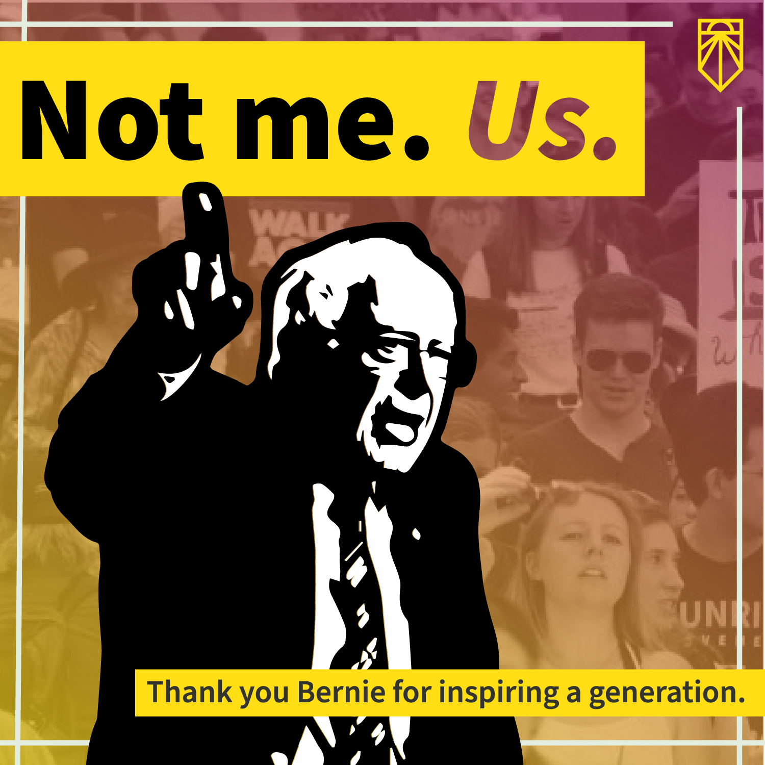 Bernie "Not me. Us." graphic