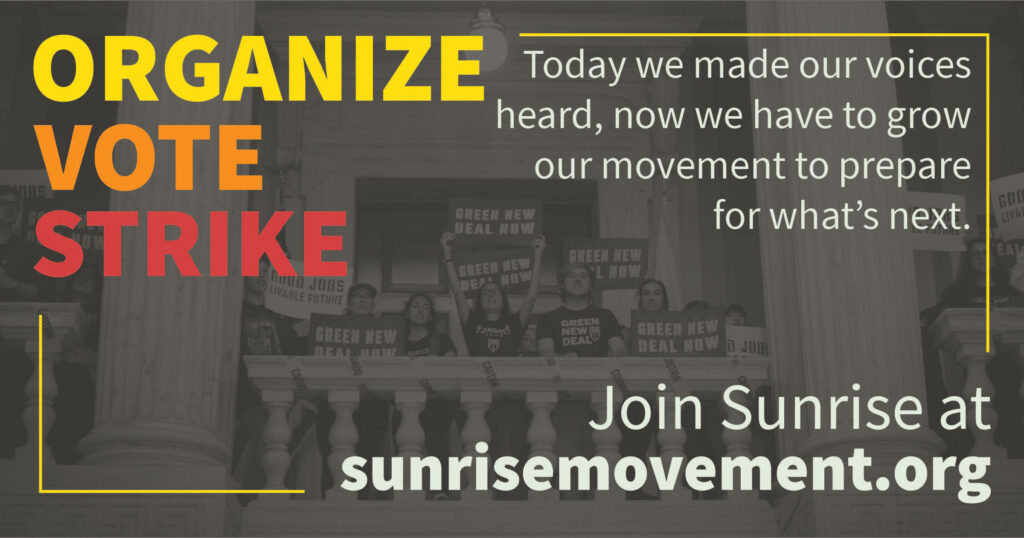 Header Graphic that reads: Organize, vote, strike. with call to action.